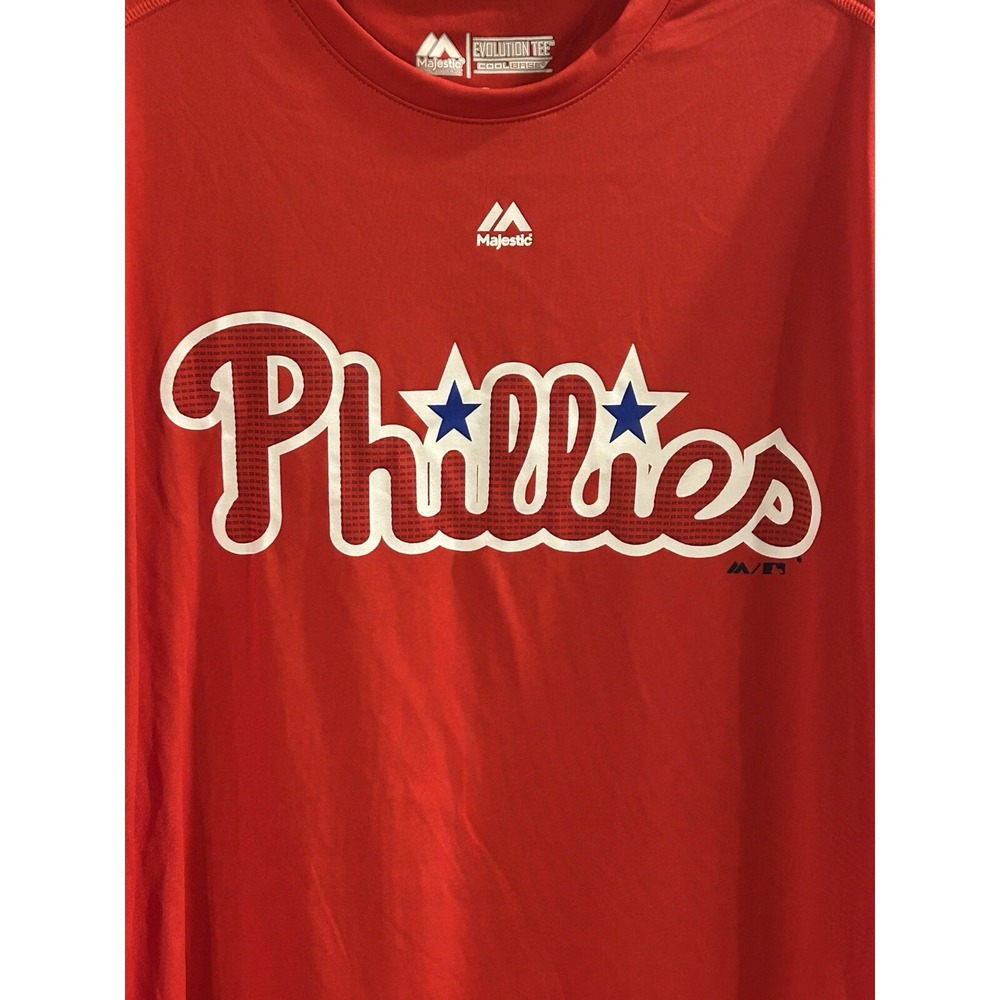 PHILADELPHIA PHILLIES Evolution Tee shirt MAJESTIC AUTHENTIC COOL BASE Large